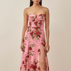 Reformation Pink Floral Maxi Dress